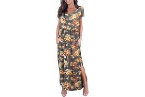 Smallshow Women's Maternity Nursing Dresses Split Long Dress for Breastfeeding