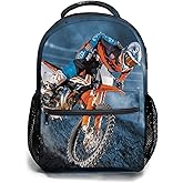 Giwawa Motorcross Backpack for Kids, Dirt Bike Motorcycle School Bag Lightweight Bookbag Daypack for Boys Girls Students Laptop Travel, Adjustable Shoulder Strap & Multiple Pockets