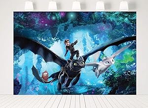 ERIC 7x5FT Vinyl How to Train Your Dragon Party Supplies Birthday Backdrop for Photography Kids Newborn Baby Shower Party Photo Background Photo Shoot Studio Prop LF067