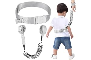 Accmor Toddler Waist Leash Belt, Reflective Baby Anti Lost Wrist Link, Kids Walking Harnesses Children Wristband Tether Leashes with Lock for Boys Girls Ages 1-4 to Outdoor Travel (Black)