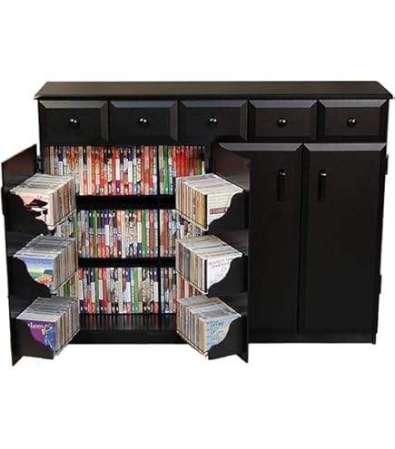 Amazon.com: Leslie Dame Solid Oak Multimedia Storage Cabinet with