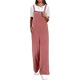 ANRABESS Overalls for Women 2026 Summer Casual Loose One Piece Outfits Baggy Wide Leg Jumpers Lightweight Comfy Rompers