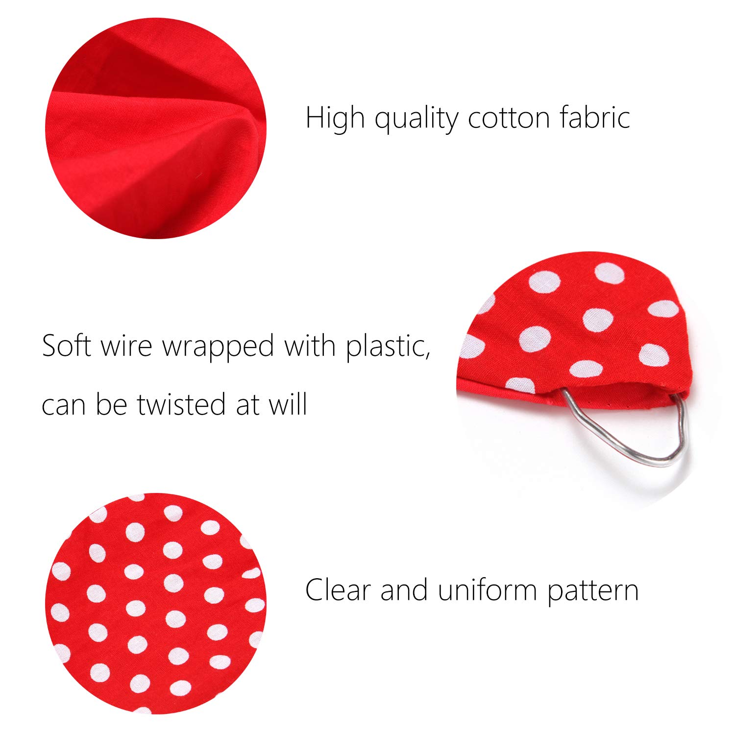 Sea Team Cotton Headband Bows Red with White Polka Dots Double Wide Headwrap Cotton Head Band : Beauty