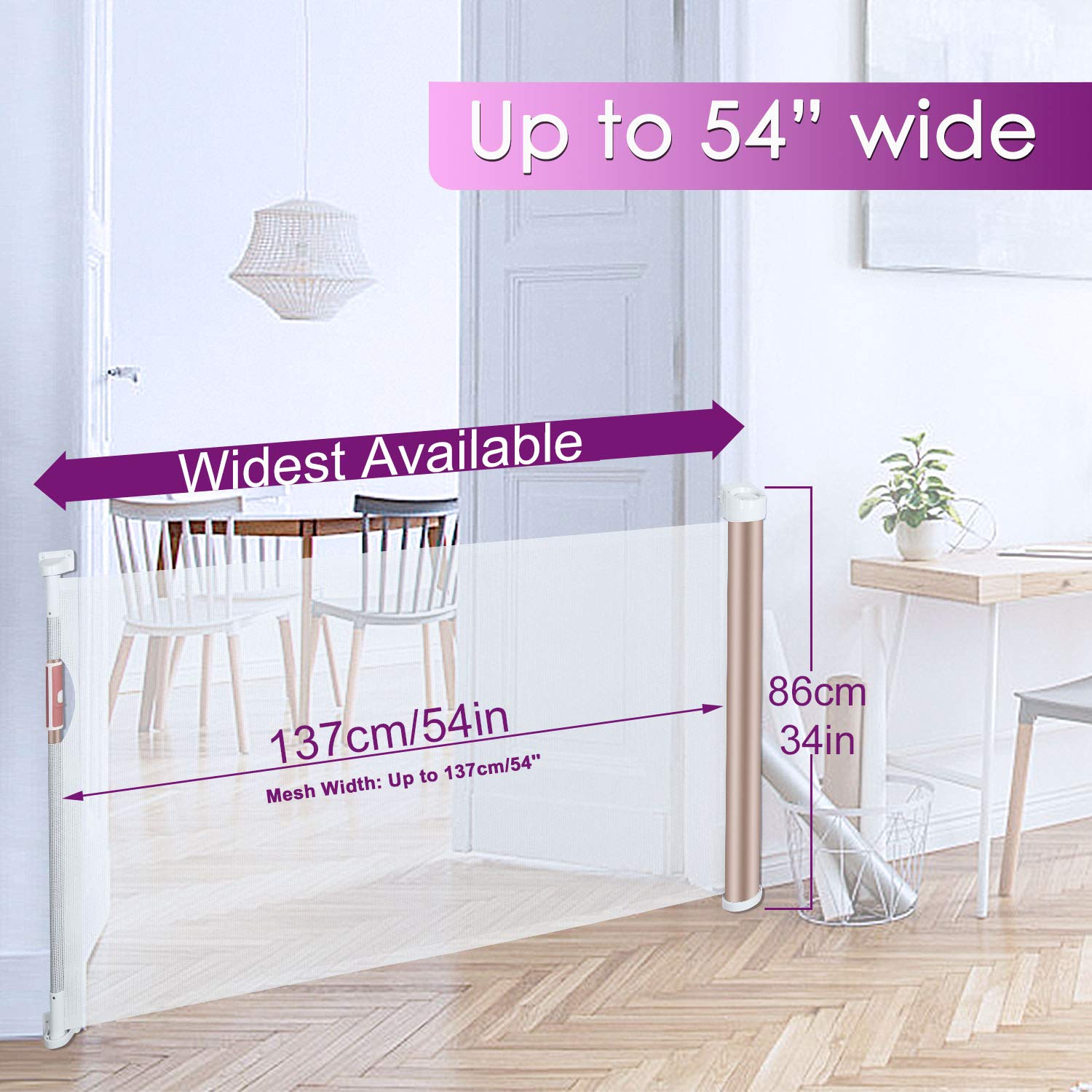 retractable baby gate banister