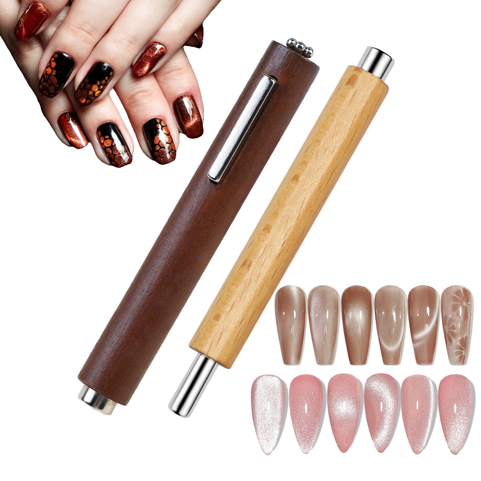 Cat Eye Magnet, Nail Magnet Set, Cat Eye Gel Nail Polish Magnet Tools Set, Strong Suction Cat Eye Magnet for Nails Polish, Cat Eye Effect for Nail Manicure Design Salon DIY Accessories Home