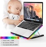 LIANGSTAR Laptop Cooling Pad 6 Fans 10 RGB Modes 7 Height Adjustable 11.3-17 in view 2