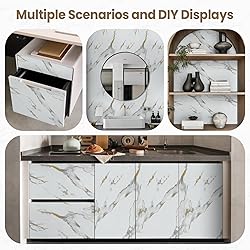 practicalWs Glossy Marble Wallpaper Peel and Stick