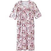 Silverts Open-Back Hospital Gowns for Women – Comfortable, Easy Dressing for Seniors & Patients - Milk Silk Lace 2/3 Sleeve