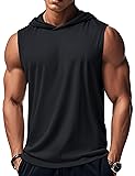 MAGCOMSEN Black Hoodies Men Tank Top Sleeveless T