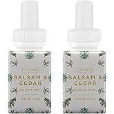 Pura & Illume Home Scent Refill - Smart Air Diffuser - Up to 120-Hours of Luxury Fragrance per Refill - Home Essential - Clean & Safe Diffuser Fragrance - 2 Pack, Balsam & Cedar