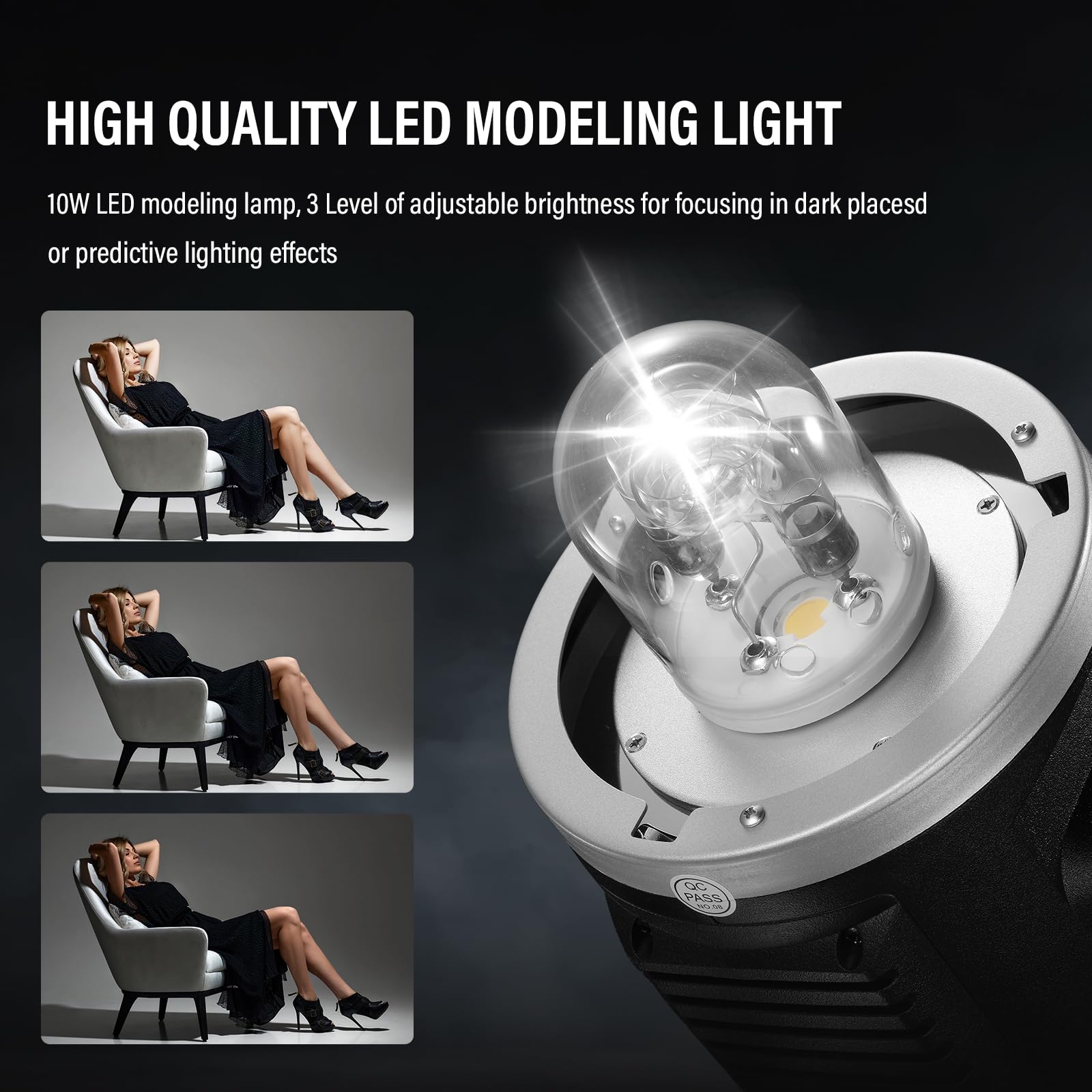 Godox AD600BM 600Ws GN87 HSS 1/8000s Outdoor Flash Strobe Studio Monolight with Bowens Mount, 8700mAh Battery, 2.4G Wireless X System with Standard Reflector
