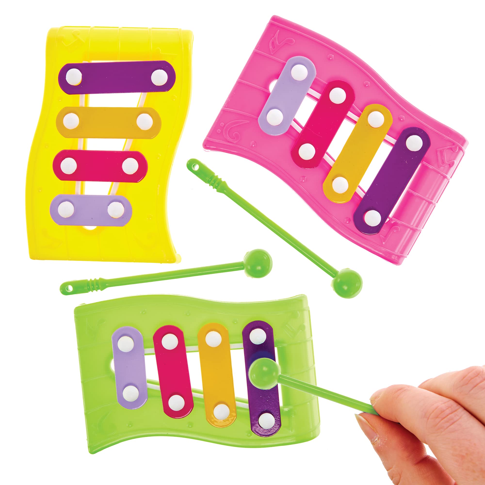 Baker Ross FX886 Mini Xylophones - Pack of 3, Small Musical Toys for Kids Party Bags