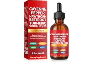 WHLH & WELL-BEING Cayenne Pepper Drops, Cayenne Pepper Extract with Herbal Blend - Includes Hawthorn, Beet Root & Turmeric (1Pack)