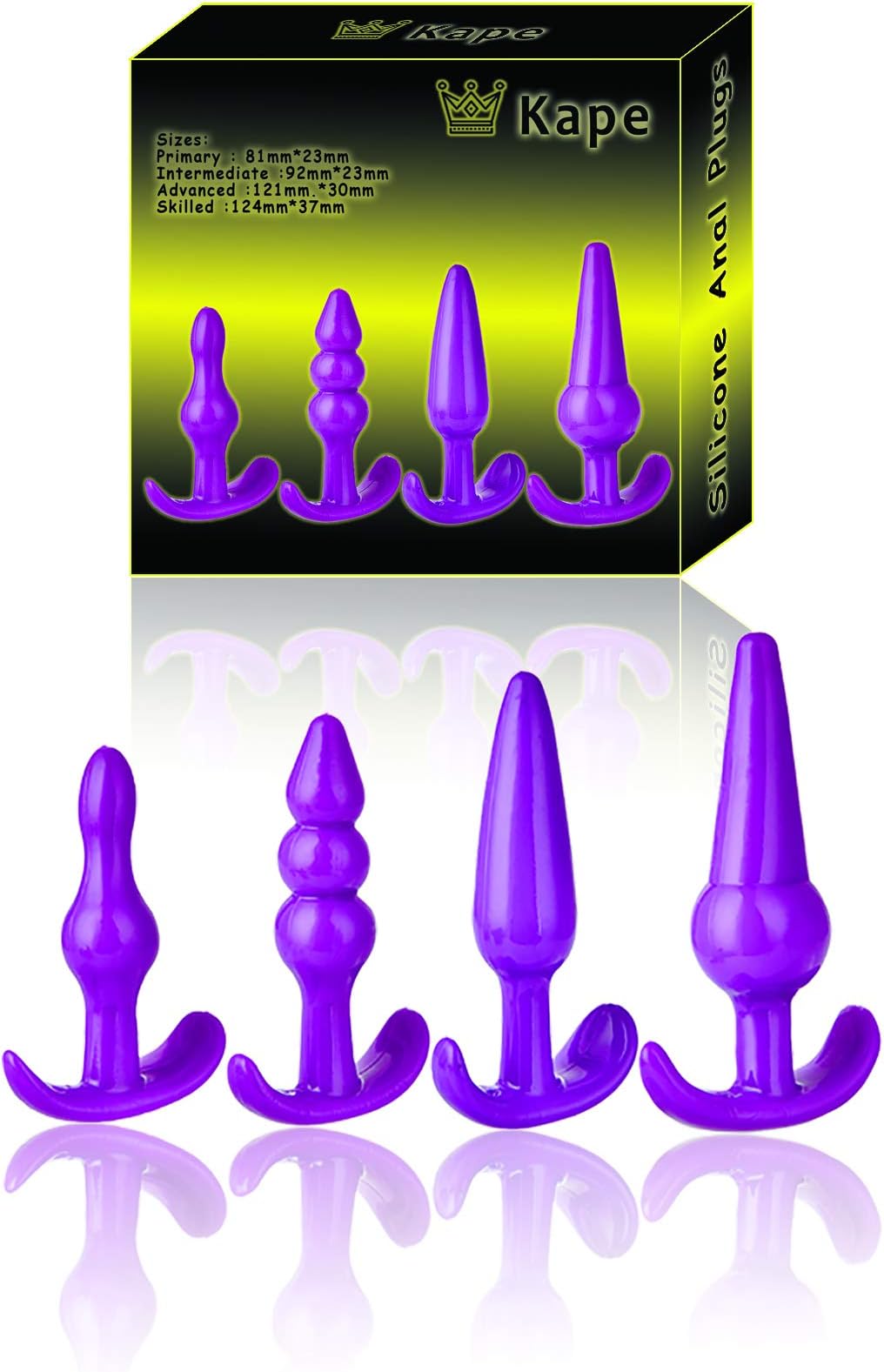 RiNXaS Set of 4pcs Soft Silicone Trainer Kit for Beginners, Women, Men - Purple B-ütt Ānal-Plúg