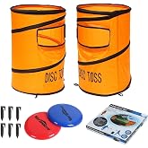 Win SPORTS Folding Disc Toss Game Set - Flying Disc Toss Dunk Game Set - Includes 2 Disc Targets with Bean Bag &amp; 2 Flying Discs &amp; Carrying Case - Great for Backyard,BBQs,Tailgating