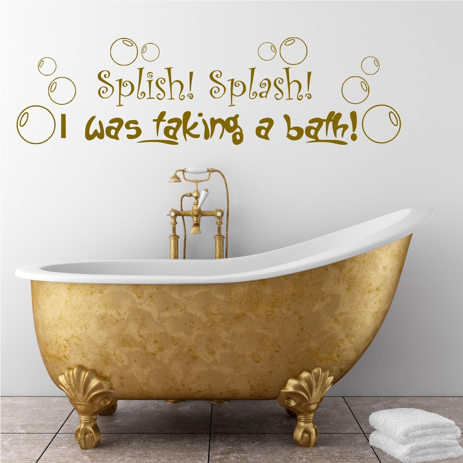 Splish Splash Bathroom Bubbles Wall Sticker Decal Transfer Mural Stencil Art WSD660