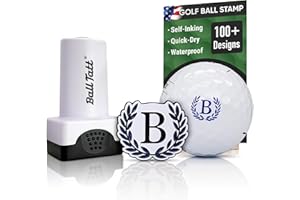 Ball Tatt - Monogram Golf Ball Stamp - Self-Inking Marker - Quick-Dry Permanent Marking Tool, No Leaks or Refills, Reusable & Waterproof Golfing Stamper - Ideal Gift for Golfers, Dads, Retirement.