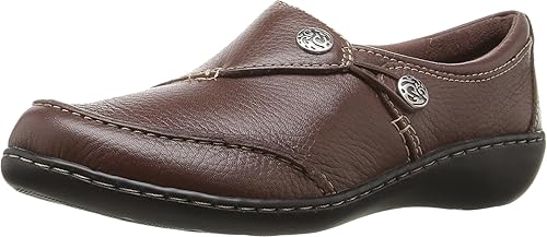 Clarks Women's Ashland Lane Q Slip-On Loafer, Redwood, 6.5 W US