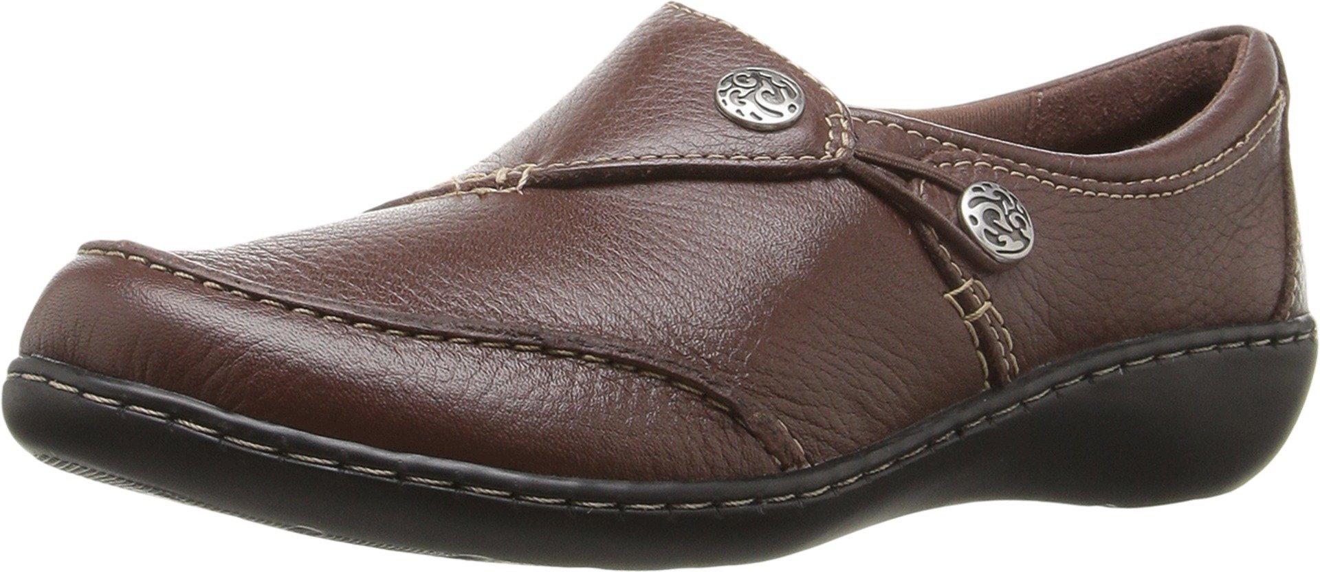 Clarks Women’s Ashland Lane Q Slip-on Loafer, Redwood, 8 W US