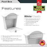 Burg-Wächter MB01 White Classic Wall Mounted Lockable Steel Post Box 36x37x13cm view 2