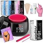 Smart Waxing Kit for Women with Temperature Control,Waxfans Digital Wax Warmer,Gentle Wax Beads for Sensitive Skin,For Brazilian, Bikini, Facial, and Body Hair Removal, at Home Waxing Kit for Women