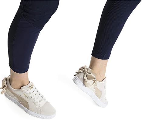 puma suede bow beige