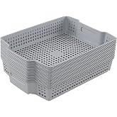 Ramddy 6 Pack Stacking A4 Paper Storage Basket Tray, Grey