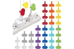 Wrap-It Storage - Cable Labels - Oval, Multi-Color (36 Pack) - Write-On Wire Tags for Cord Identification with Power Strips Behind Desks and TVs