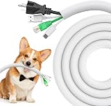 REFLYING Dog Cat Cord Protector 3 Meters 12.7mm Cable Sleeve White