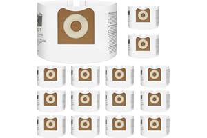 YUNGOO 15 Pack VF3501 Dust Bags Compatible with Ridgid 3-4.5 Gallon Vacuums, Dust Collection Filter Bags Replace Part# 23738 
