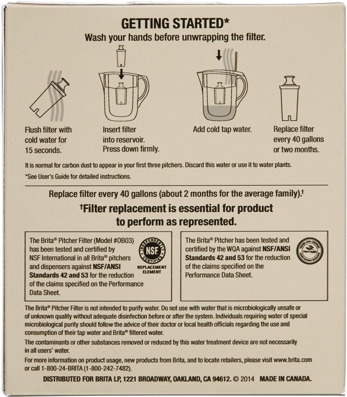 Brita Standard Replacement Filters for Pitchers and Dispensers, 2ct: Kitchen & Dining