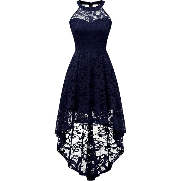 Blue Sequin Dress Miusol Women's Retro Floral Lace Halter Neck