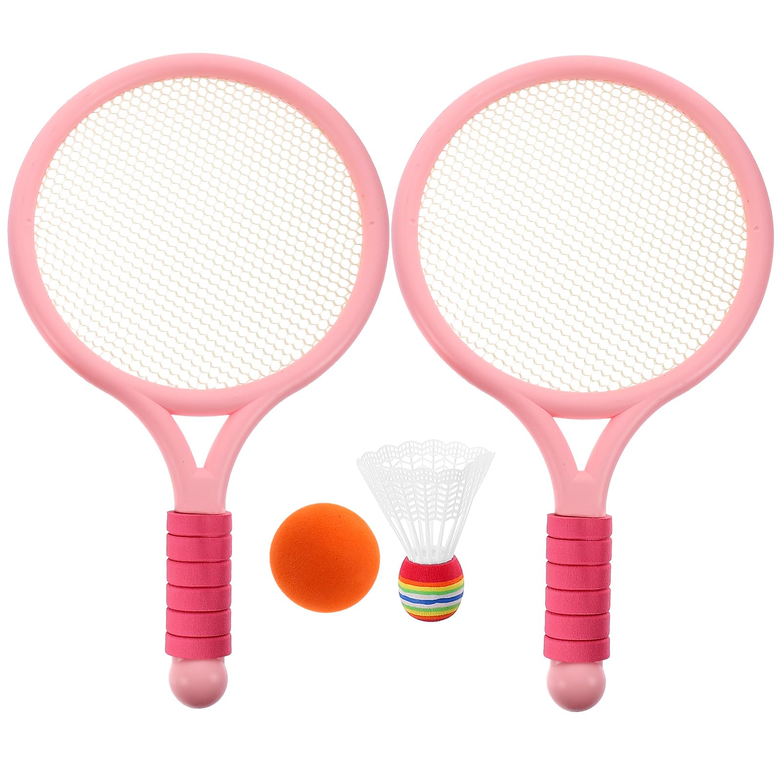 Toddmomy Kids Tennis Racket Toy Set Lightweight Plastic Racquet with Sponge Grip Outdoor Fitness Equipment for Children S Sports and Play Activities