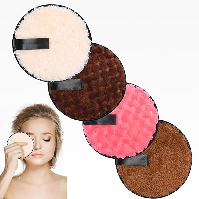 URAQT Makeup Remover Pads 4 Pack Reusable Large Double-Sided Cloths