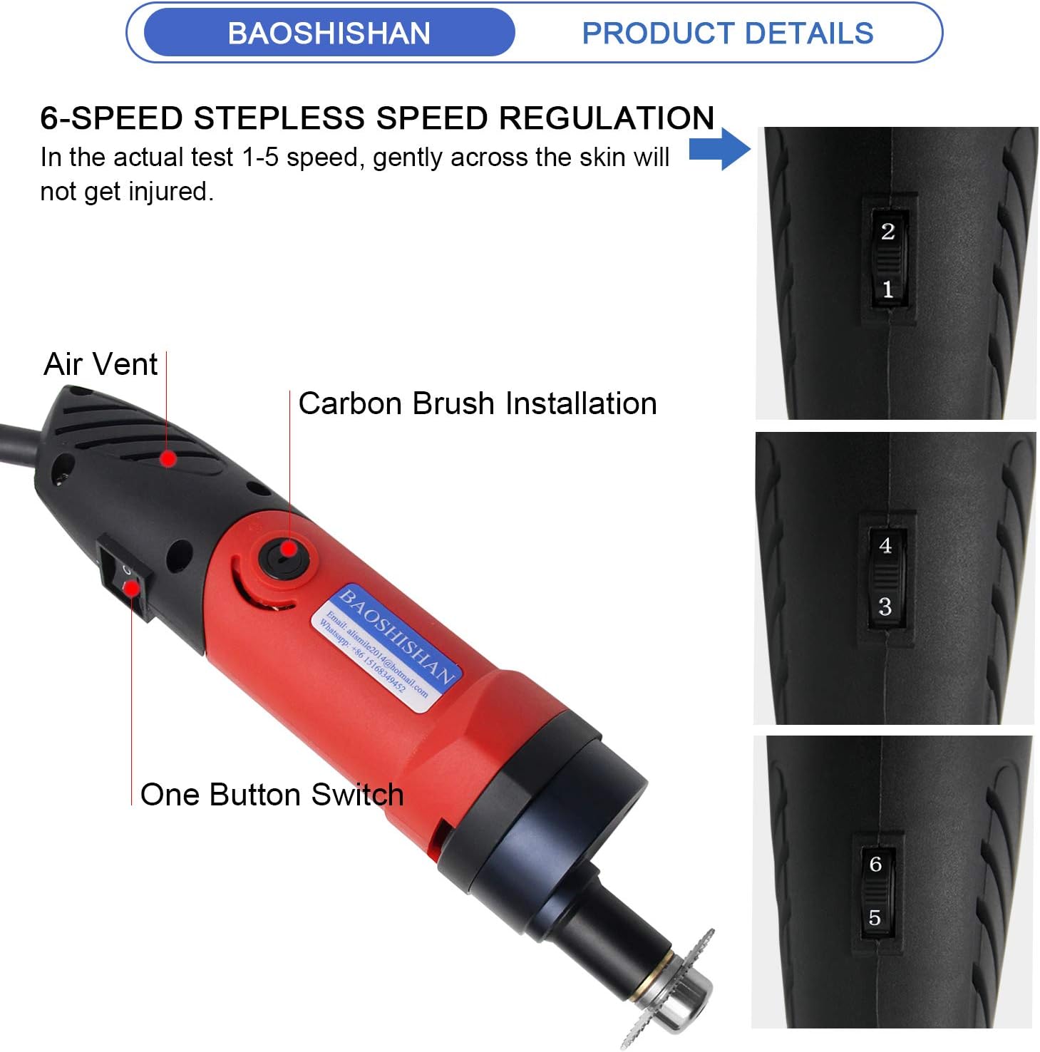 BAOSHISHAN Electric Plaster Saw Speed Adjustable Plaster Cast Cutter for Tearing Polymeric
