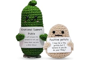 JoyChoi Positive Potato & Emotional Support Pickle Crochet Dolls - Funny Gifts for Women, for Home or Office Decorations
