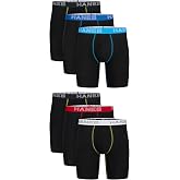 Hanes Men's Boxer Brief Underwear Pack, Stretch Cotton Boxer Briefs for Men, Moisture-wicking, 6-pack