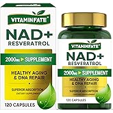 NAD+ Supplement 2000 mg - 120 Capsules True NAD+ & Resveratrol, NMN Alternative Supports Anti-Aging, Cellular Energy & Repair