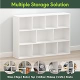 Furinno LUDER Book Shelf 11-Cube Reversible White 73.9W x 105.9H x 23.9D cm view 8