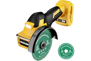 VAXCANZE Cordless Cut Off Tool Compatible with DeWalt 20V Max Battery, 18,000 RPM Brushless Motor, 4" Blades (2pcs) with Dust Cover, 1.2mm Max Blade Thickness for Wood/Metal/Plastic【BATTERIES NOT INCLUDED】