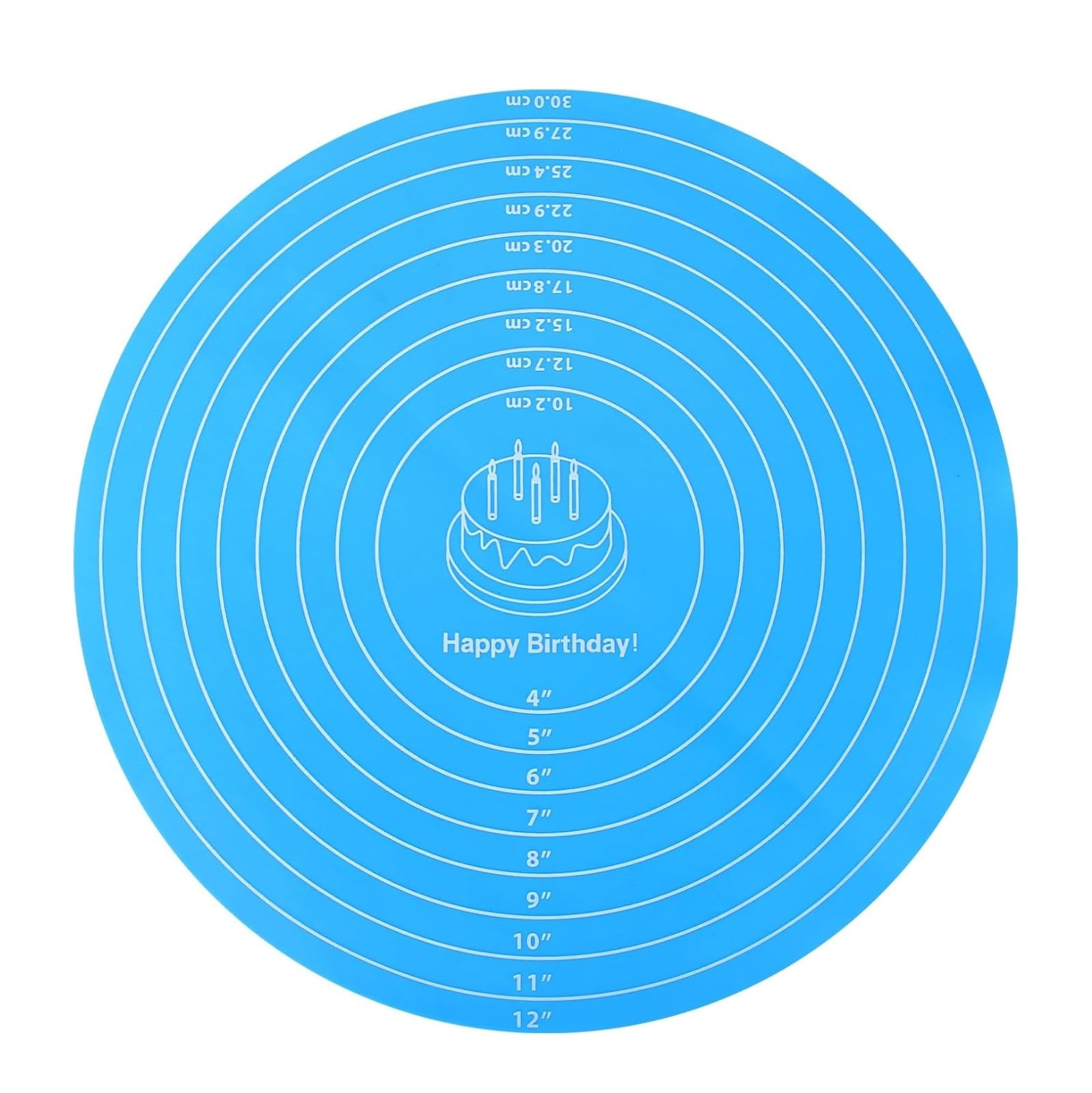 Silicone Baking Mat Cake Mat Silicone Cake Mat Silicones Baking Mat with Measurements for CakeTurntable Stand Non-Stick Heat Resistant Pastry Baking Sheet -Blue