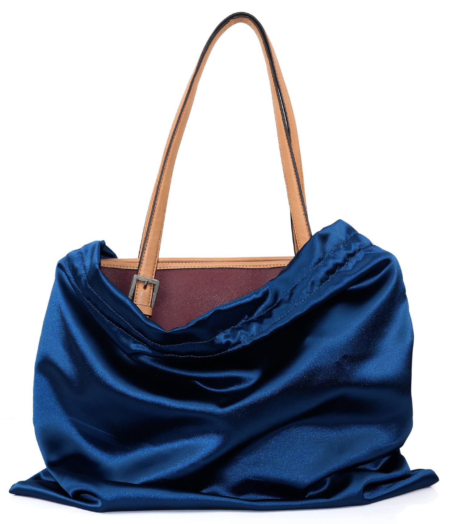 PlasMaller Dust Cover Storage Bags Thick Silk Cloth Pouch with Drawstring For Luxuries Handbags Tote Purses Shoes Boots Set of 1, Blue