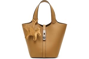Kadynow Tote Bag for Women Vegan Leather Bucket Purse for Women Top Handle Handbag Shoulder Bag with Detachable Small Purse