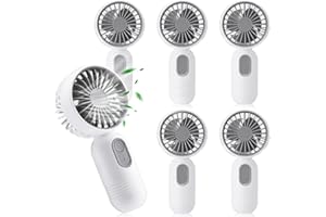 Rossesay Mini Portable Fan Bulk Cute Handheld Lightweight Small Little Personal Hand Eyelash Fan 3 Speeds USB Rechargeable for Women Men Indoor Outdoor Makeup Travel Camping (White, 6 Pcs)