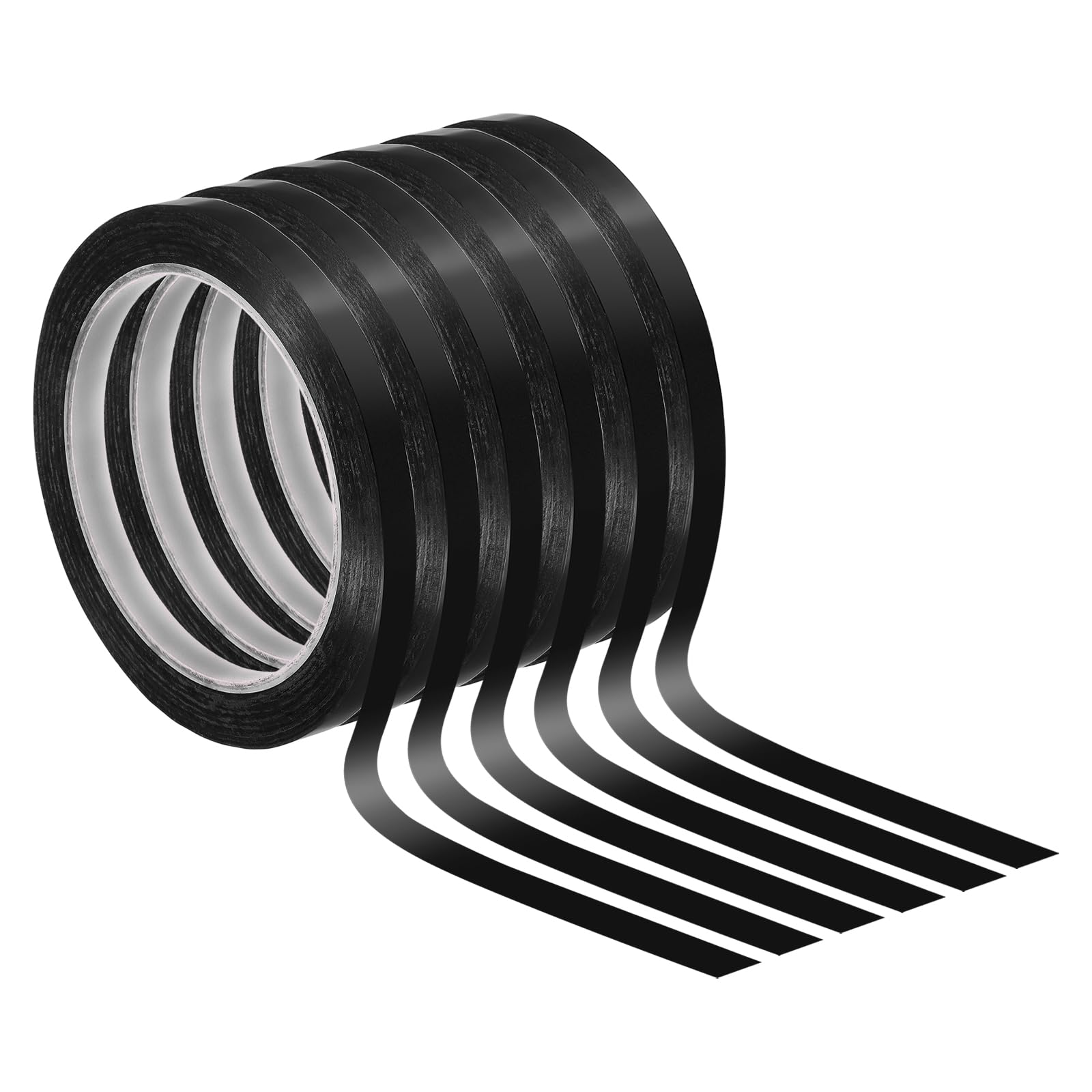 PATIKIL 5/16" Whiteboard Tape, 6 Pack Thin Dry Erase Tape for Graphic Chart Marking DIY Art, Black