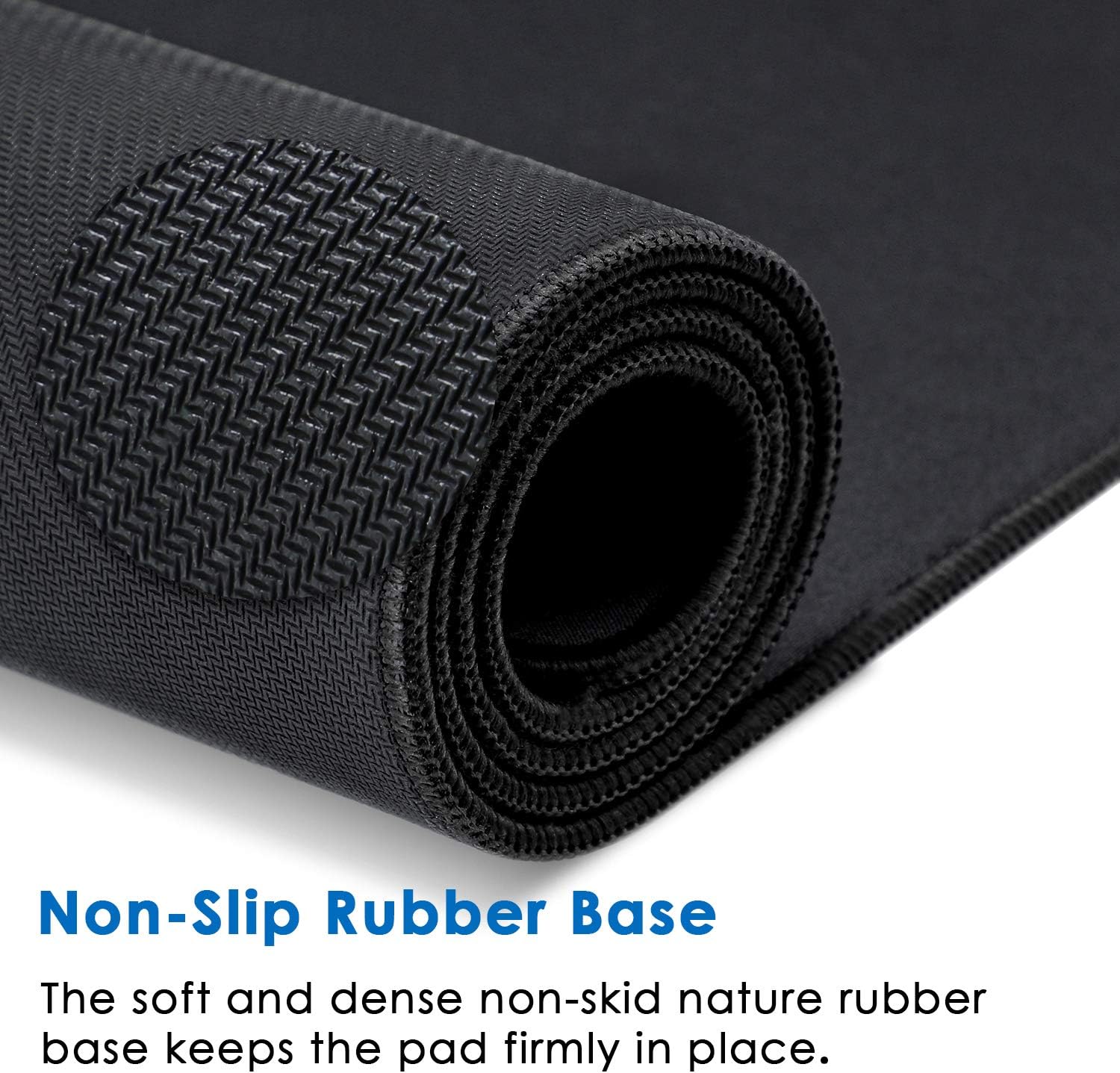 Ktrio Extended Gaming Mouse Pad with Stitched Edges, Large Mousepad with Premium-Textured Cloth, Non-Slip Rubber Base, Waterproof Keyboard Pad, Desk Mat for Gamer, Office & Home, 31.5 x 11.8 in, Black : Office Products