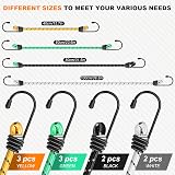 Kiprim Heavy Duty Bungee Cords with Hooks 10 Pack Mixed Sizes for Cargo Tie Down view 2