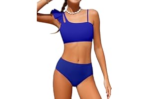 Doumlop Girls Swimsuits Two Piece Bikini Set Ruffle Bathing Suit with Adjustable Strap Quick Dry Beach Girls' Swimwear 5-16Y