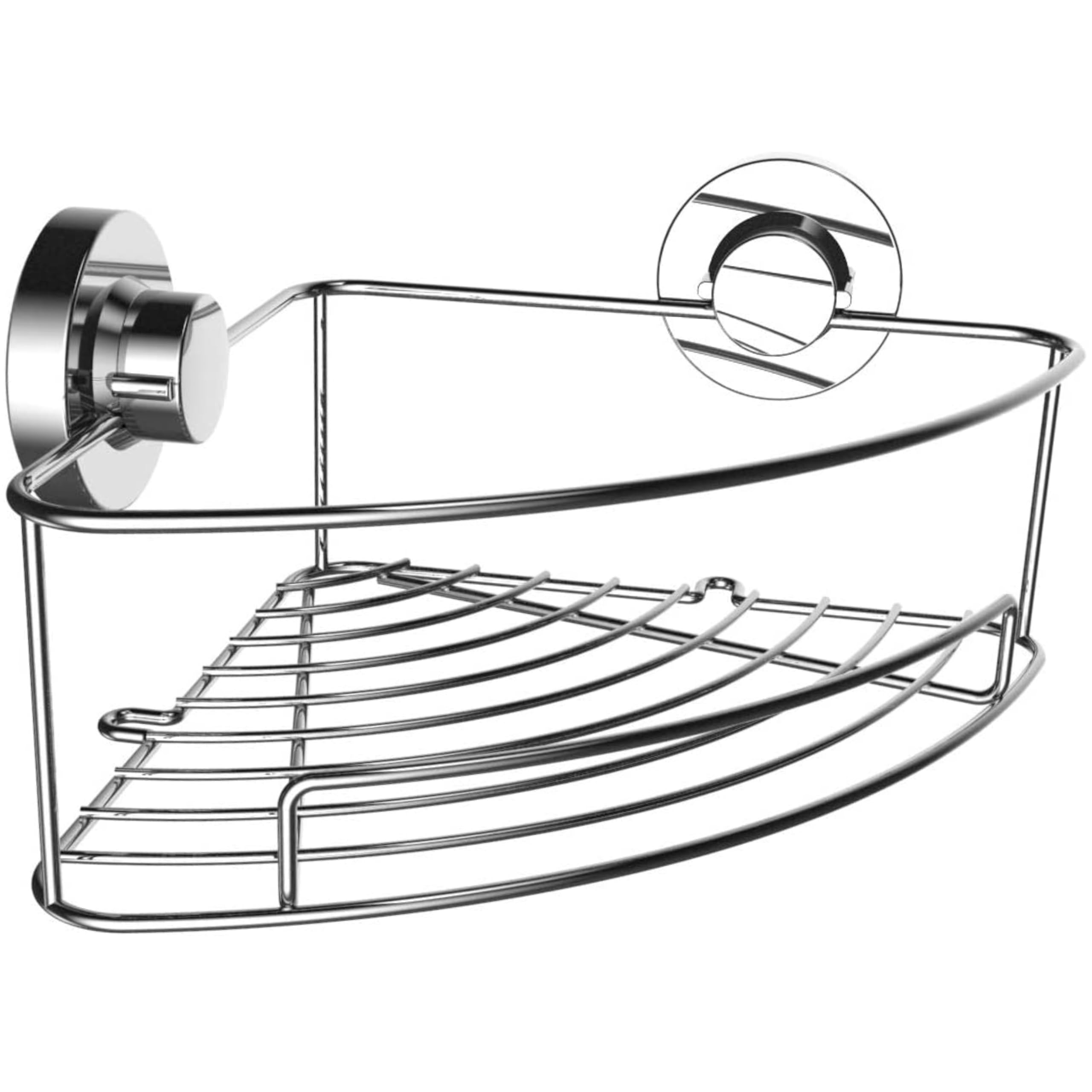 Britten & James Corner Shower Tidy Suction Fit Rust Proof Stainless Steel