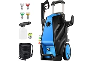 IMDOT Electric Pressure Washer, 5000PSI 4.0GPM Heavy Duty Power Washer with 33 FT Extension Hose, 4 Quick Connect Nozzles and Foam Cannon for Cars/Fences/Driveways/Patios/Home Cleaning, Blue